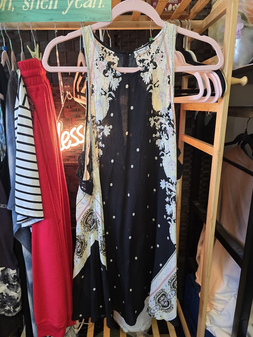 #0681 XS Intimately FREE PEOPLE Oversized Gown/Dress 24.5"PTP 34"Long Rayon